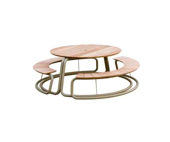 The Circle Round Outdoor Picnic Table with Integrated Benches by Wünder | Casa Design Group