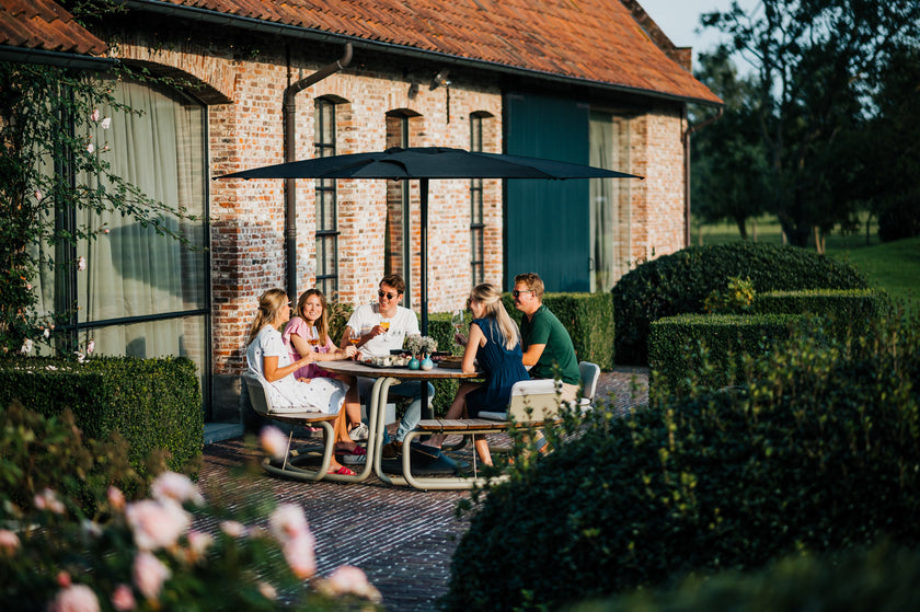 The Circle Round Outdoor Picnic Table with Integrated Benches by Wünder | Casa Design Group