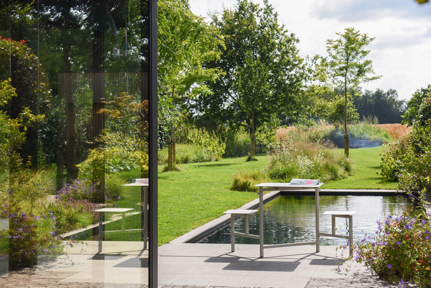 The Duo Outdoor Picnic Table with Integrated Seating for Two by Wünder | Casa Design Group