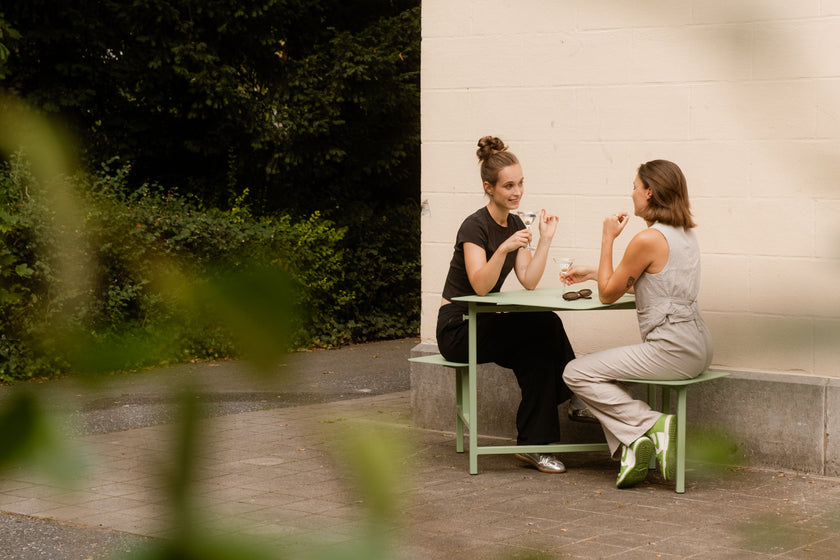 The Duo Outdoor Picnic Table with Integrated Seating for Two by Wünder | Casa Design Group