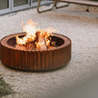 The Ring Outdoor Fire Bowl in Corten Steel by Wünder | Casa Design Group