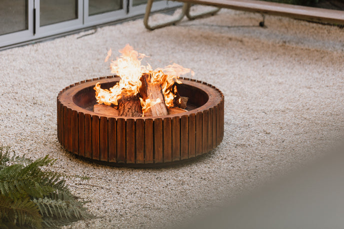 The Ring Outdoor Fire Bowl in Corten Steel by Wünder | Casa Design Group