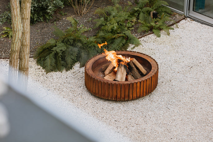The Ring Outdoor Fire Bowl in Corten Steel by Wünder | Casa Design Group