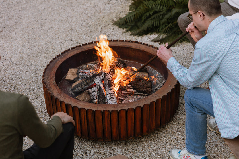 The Ring Outdoor Fire Bowl in Corten Steel by Wünder | Casa Design Group