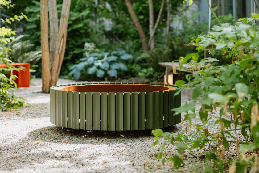 The Ring Outdoor Fire Bowl in Corten Steel by Wünder | Casa Design Group