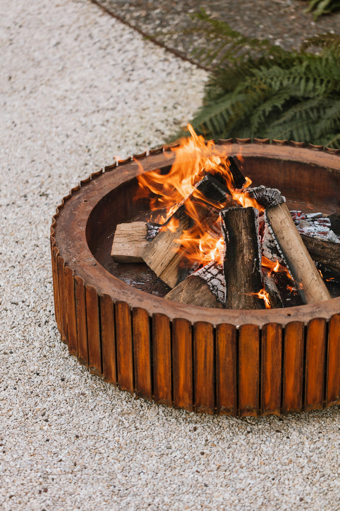 The Ring Outdoor Fire Bowl in Corten Steel by Wünder | Casa Design Group