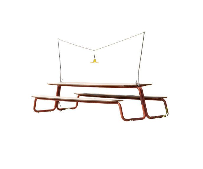 The Table Outdoor Picnic Table with Integrated Benches by Wünder | Casa Design Group