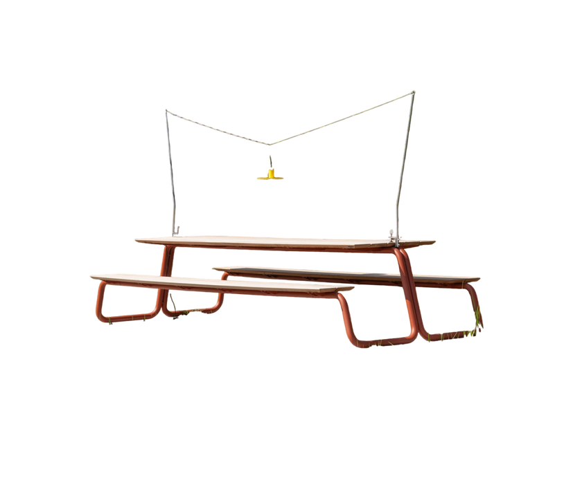 The Table Outdoor Picnic Table with Integrated Benches by Wünder | Casa Design Group