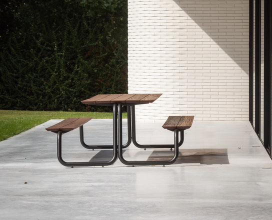 The Table Outdoor Picnic Table with Integrated Benches by Wünder | Casa Design Group