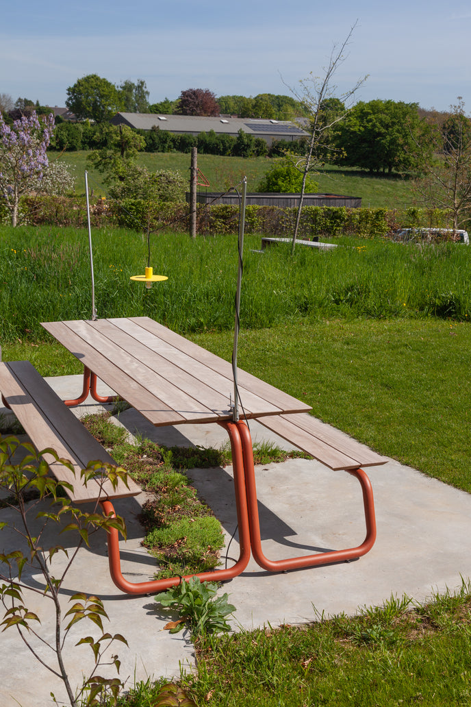 The Table Outdoor Picnic Table with Integrated Benches by Wünder | Casa Design Group