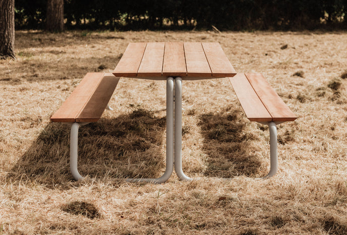 The Table Outdoor Picnic Table with Integrated Benches by Wünder | Casa Design Group