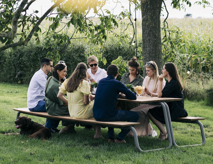 The Table Outdoor Picnic Table with Integrated Benches by Wünder | Casa Design Group