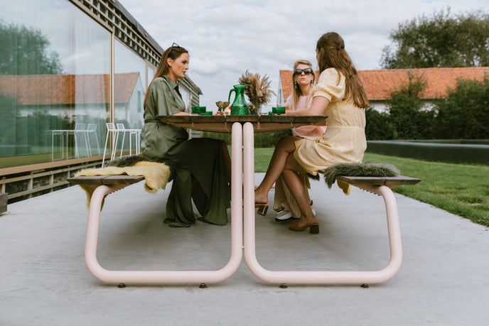 The Table Outdoor Picnic Table with Integrated Benches by Wünder | Casa Design Group