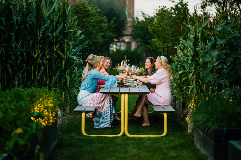 The Table Outdoor Picnic Table with Integrated Benches by Wünder | Casa Design Group
