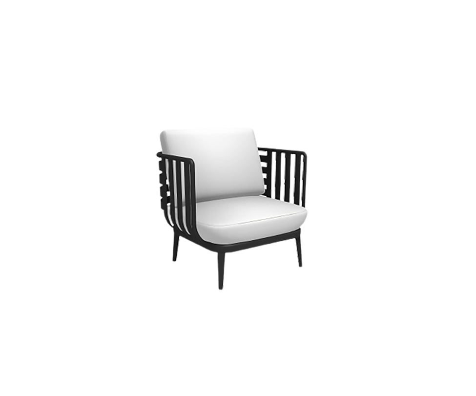 Modern Thea 001 Lounge Chair by RODA with Aluminium Frame for Comfortable Outdoor Seating | Casa Design Group