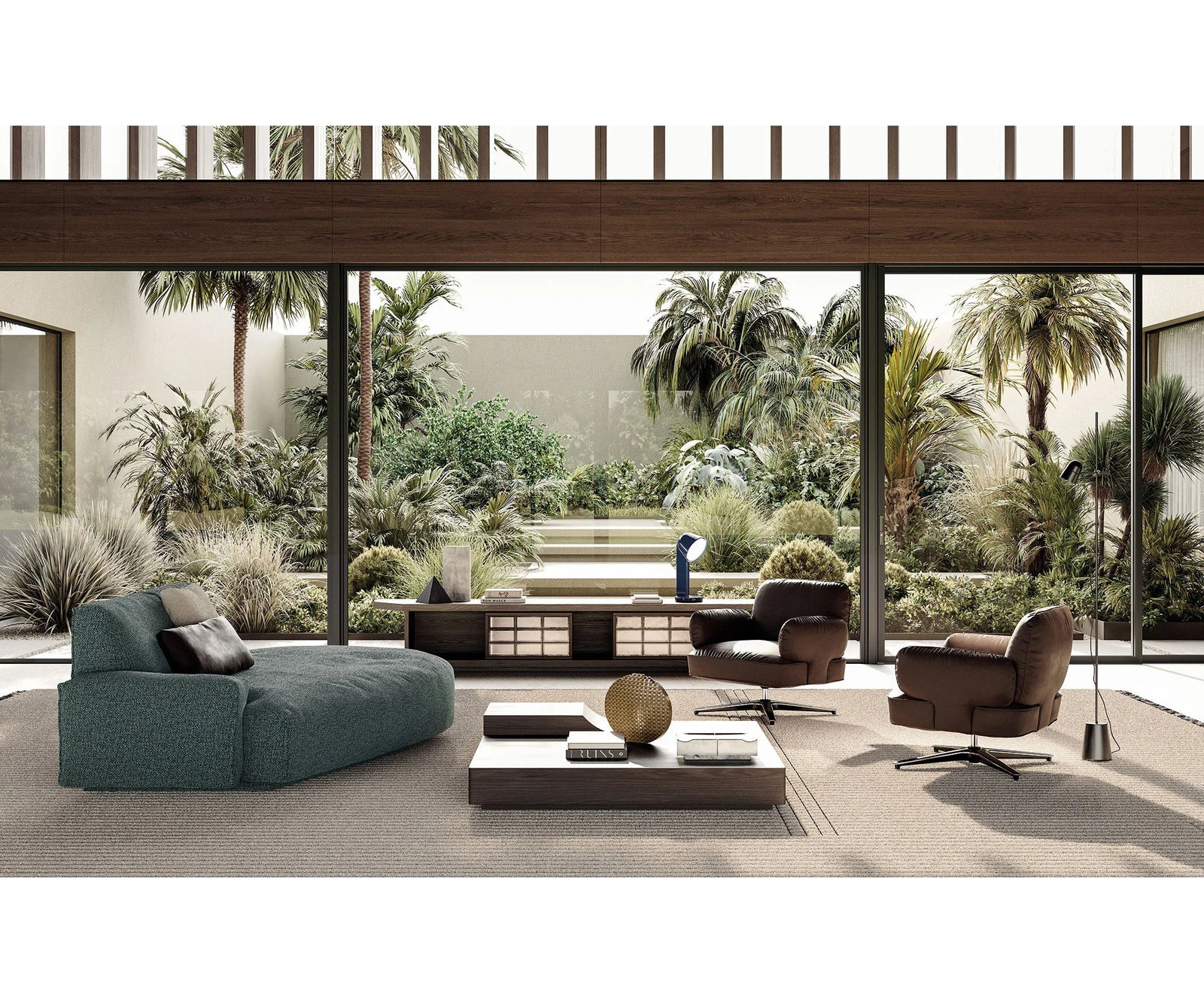 Frigerio Theo Rug with hand-tufted texture and refined geometric detailing for luxury interiors Casa Design Group