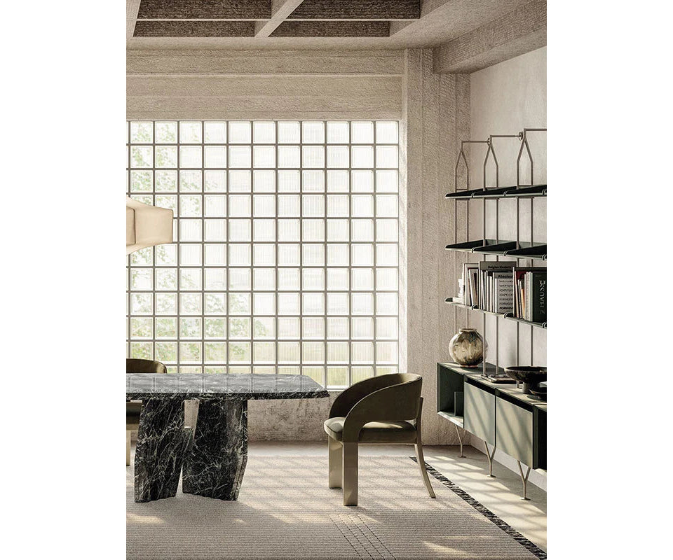 Frigerio Theo Rug with hand-tufted texture and refined geometric detailing for luxury interiors Casa Design Group