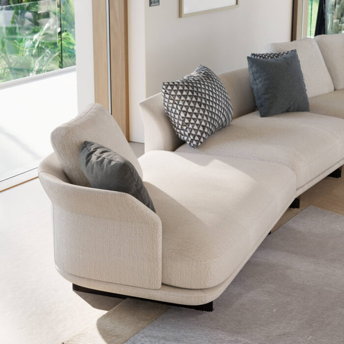 Theodore Contemporary Modular Sofa with Sculptural Upholstered Seating by CPRN Homood | Casa Design Group