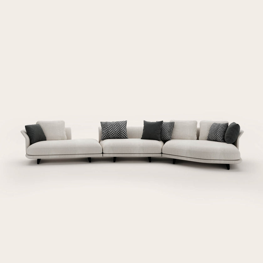 Theodore Contemporary Modular Sofa with Sculptural Upholstered Seating by CPRN Homood | Casa Design Group