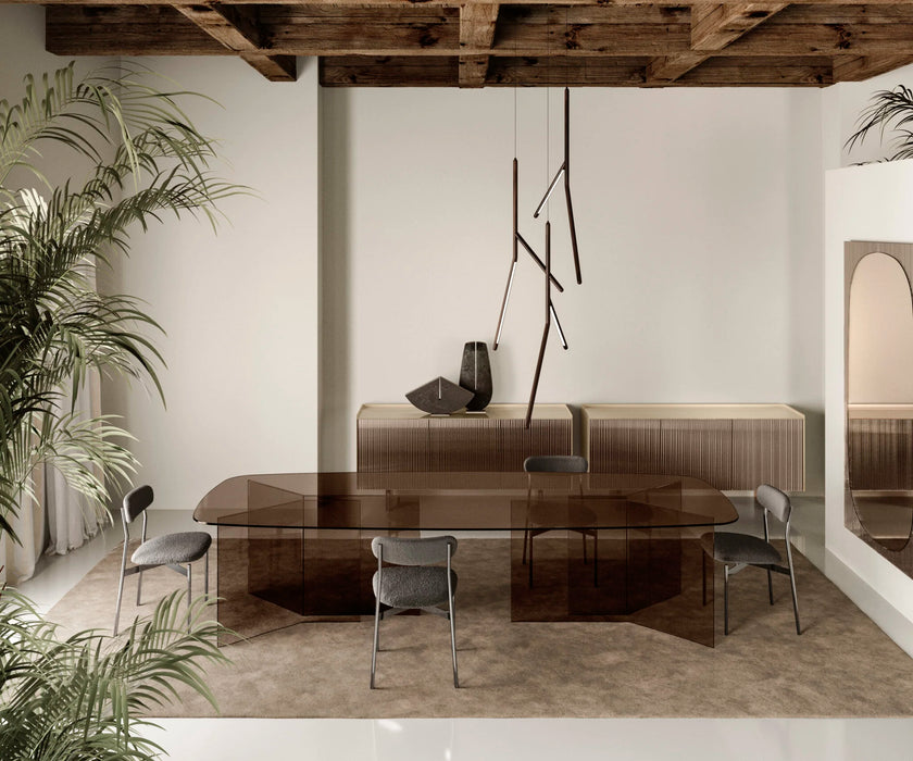 Thrim Glass Dining Table by Massimo Castagna for Tonelli Design | Casa Design Group