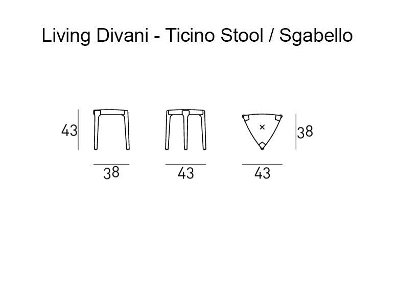 High End Ticino Stool by Living Divani Casa Design Group