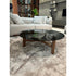 Tillow 110 floor sample coffee table by Porada with Canaletta walnut base and smoked glass top | Casa Design Group