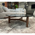Tillow 110 floor sample coffee table by Porada with Canaletta walnut base and smoked glass top | Casa Design Group
