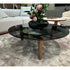 Tillow 110 floor sample coffee table by Porada with Canaletta walnut base and smoked glass top | Casa Design Group