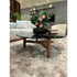 Tillow 110 floor sample coffee table by Porada with Canaletta walnut base and smoked glass top | Casa Design Group