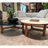 Tillow 110 floor sample coffee table by Porada with Canaletta walnut base and smoked glass top | Casa Design Group