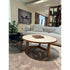 Tillow floor sample coffee table by Porada with Canaletta walnut base and Cuoietto leather top | Casa Design Group