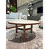 Tillow floor sample coffee table by Porada with Canaletta walnut base and Cuoietto leather top | Casa Design Group
