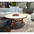 Tillow floor sample coffee table by Porada with Canaletta walnut base and Cuoietto leather top | Casa Design Group