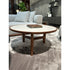 Tillow floor sample coffee table by Porada with Canaletta walnut base and Cuoietto leather top | Casa Design Group