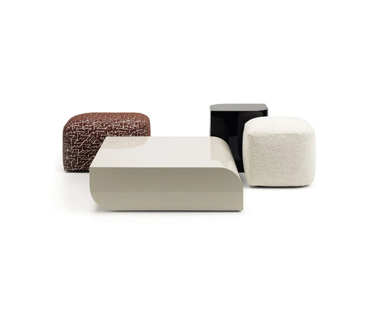 Frigerio Tom Pouf with sculptural design and premium upholstery for contemporary interiors Casa Design Group