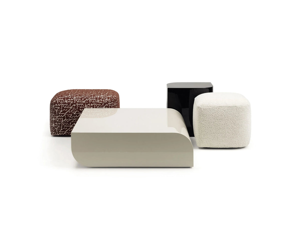Frigerio Tom Pouf with sculptural design and premium upholstery for contemporary interiors Casa Design Group