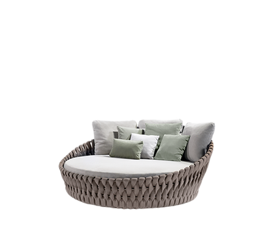 Elegant Tosca Outdoor Daybed by Tribù Featuring Rounded Forms and Plush Cushions | Casa Design Group