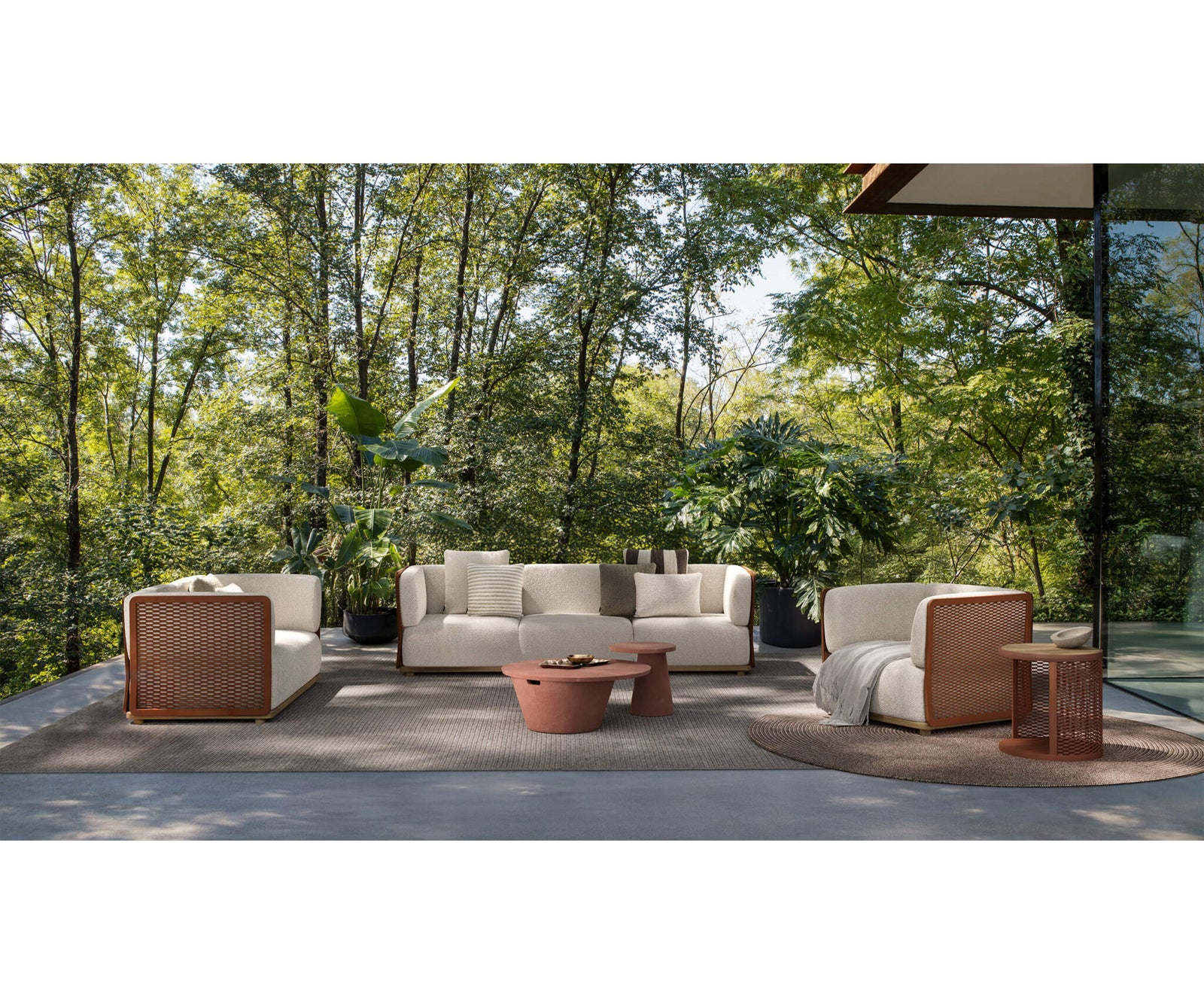 Modern Totem Outdoor Coffee Table with Cylindrical Base Casa Design Group