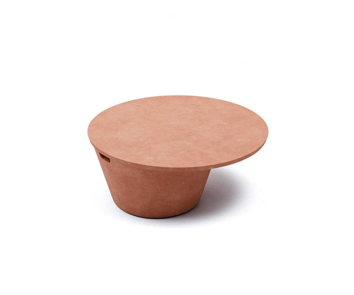 Modern Totem Outdoor Coffee Table with Cylindrical Base Casa Design Group
