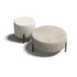 Toulouse D60 elegant upholstered pouf by Capital with rounded silhouette and metal base | Casa Design Group