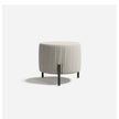 Toulouse D60 elegant upholstered pouf by Capital with rounded silhouette and metal base | Casa Design Group