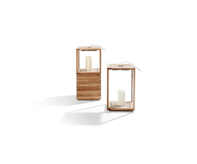 Teak and glass outdoor lanterns by Tribù Studio | Casa Design Group