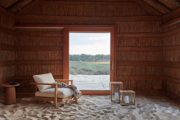 Teak and glass outdoor lanterns by Tribù Studio | Casa Design Group