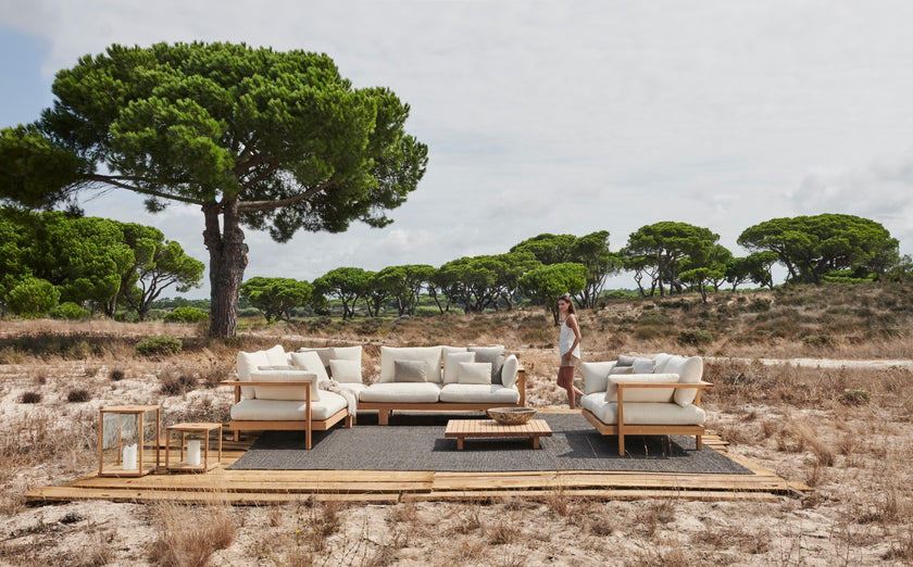 Teak and glass outdoor lanterns by Tribù Studio | Casa Design Group