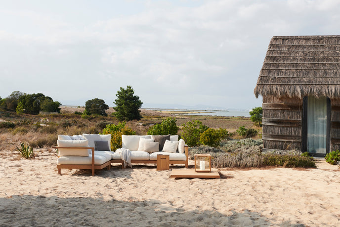 Teak and glass outdoor lanterns by Tribù Studio | Casa Design Group