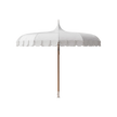 Elegant Tuuci M1 Voilare Umbrella with arched ribs and scallop valance Casa Design Group