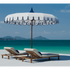 Elegant Tuuci M1 Voilare Umbrella with arched ribs and scallop valance Casa Design Group