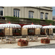 Elegant Tuuci M1 Voilare Umbrella with arched ribs and scallop valance Casa Design Group