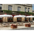 Elegant Tuuci M1 Voilare Umbrella with arched ribs and scallop valance Casa Design Group