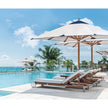 Marine-grade teak umbrella by Tuuci Ocean Master Max Nautical Teak Casa Design Group
